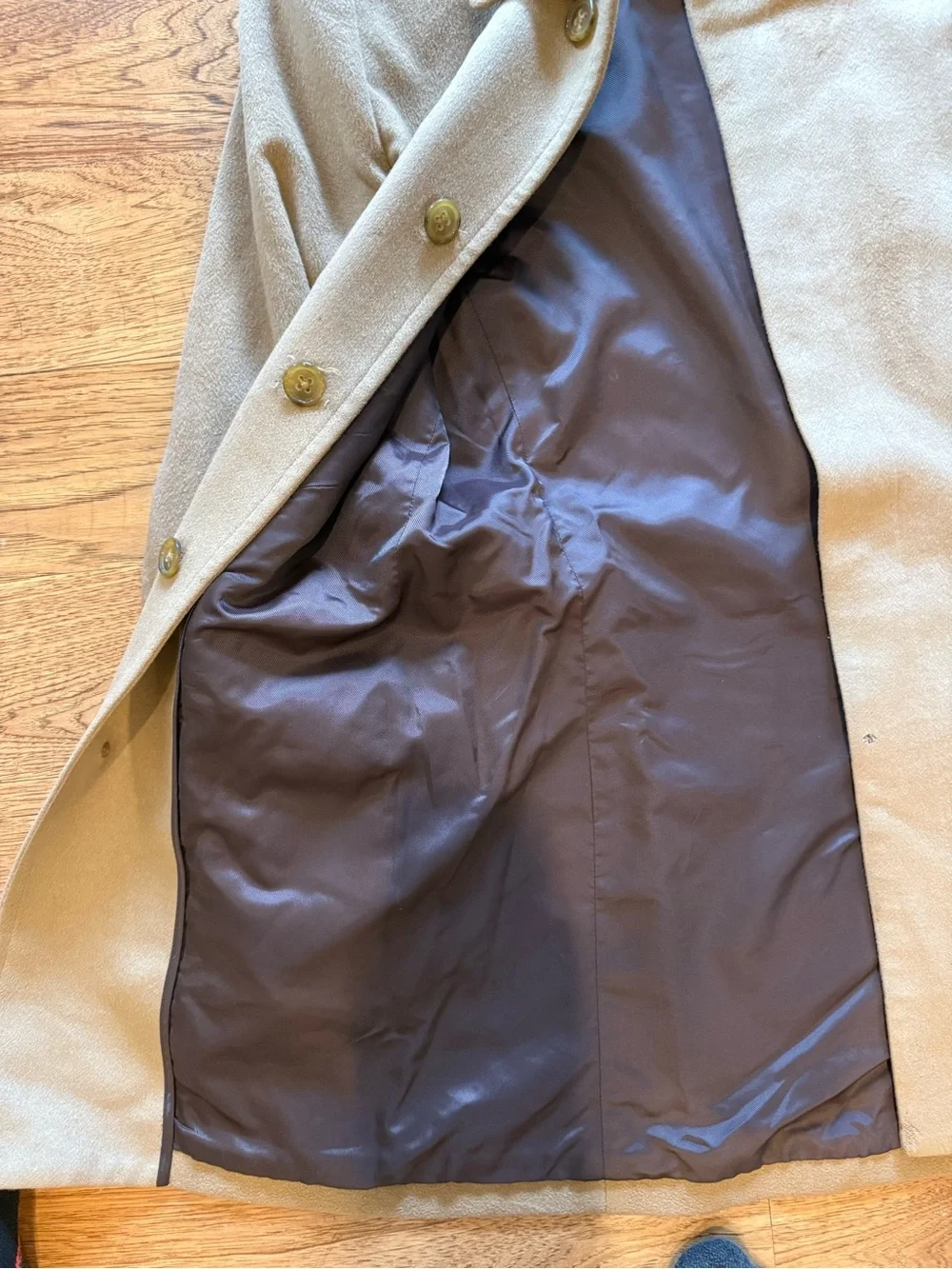 Banana Republic Tan Wool Blend Single-Breasted Pea Coat